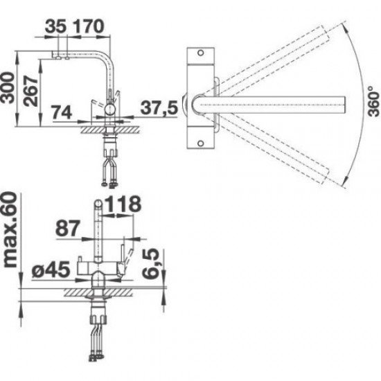 Смеситель для питьевой воды Blanco Fontas II кофе 525144 Hanex