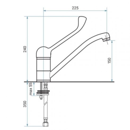Смеситель для кухни Emmevi Ambra 9007LC CR9007LC Hanex