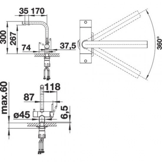 Смеситель для питьевой воды Blanco Fontas II жасмин 525142 Hanex