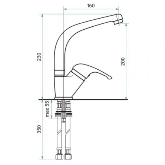 Смеситель для кухни Emmevi Giglio 8086 CR8086 Hanex