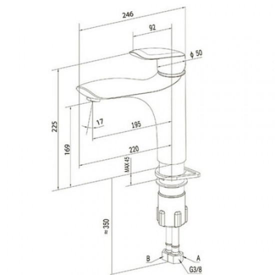 Смеситель для кухни Am.Pm Orange излив 195 мм хром F5400000 Hanex