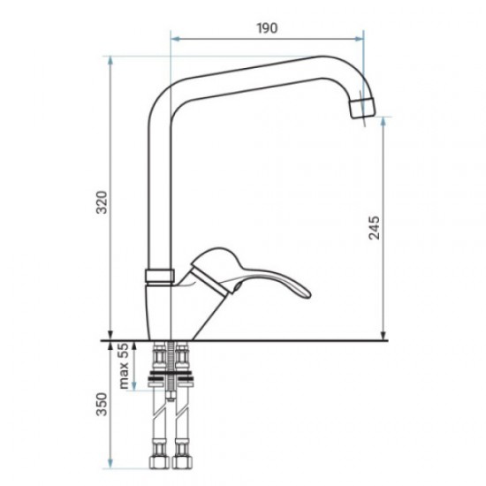 Смеситель для кухни Emmevi Melody 11085 CR11085 Hanex