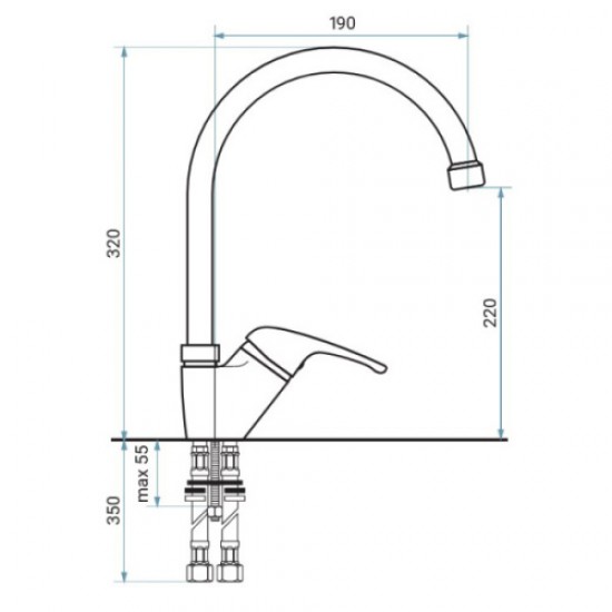 Смеситель для кухни Emmevi Ambra 9084 CR9084 Hanex