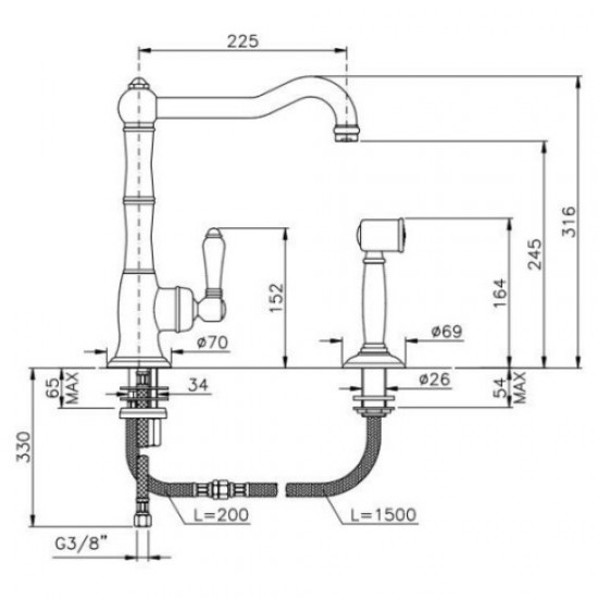 Смеситель для кухни Nicolazzi Cinquanta 3450WS Hanex
