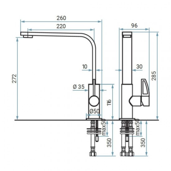 Смеситель для кухни Emmevi Ade CR78007LA Hanex