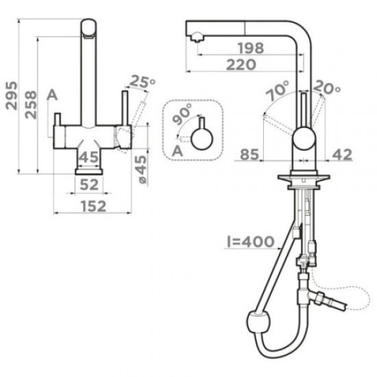 Смеситель для питьевой воды Omoikiri Takamatsu-S LG светлое золото 4994476 Hanex