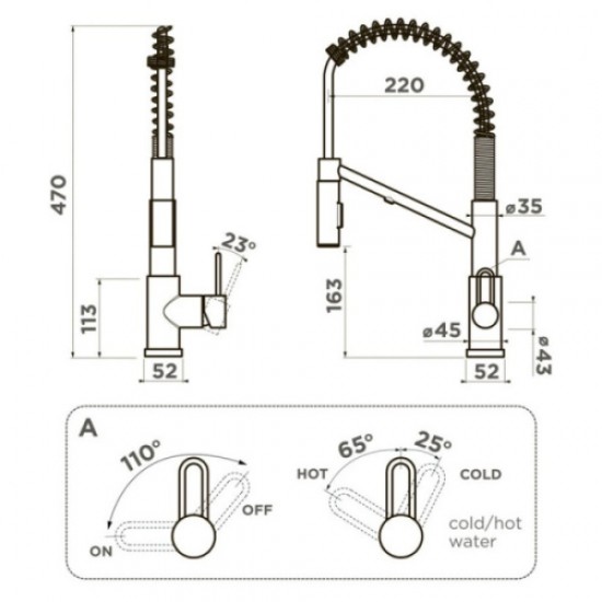 Смеситель для питьевой воды Omoikiri Mikawa 2 Plus-SB GB графит 4994455 Hanex