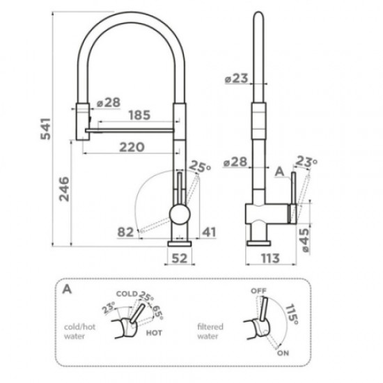 Смеситель для питьевой воды Omoikiri Kanto 2 Plus-SB lg светлое золото 4994461 Hanex
