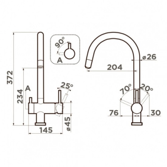 Смеситель для питьевой воды Omoikiri Yamada PL платина 4994337 Hanex