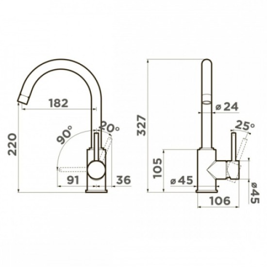 Смеситель для кухни Omoikiri Shinagawa BN нержавеющая сталь 4994230