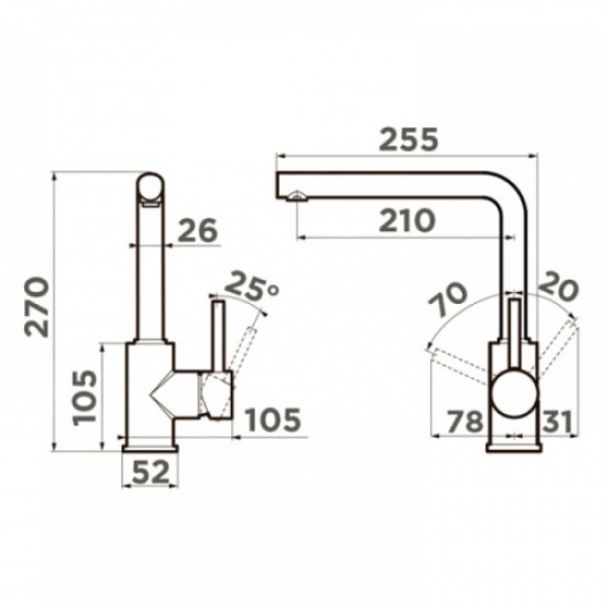 Смеситель для кухни Omoikiri Nakagawa CA карамель 4994315