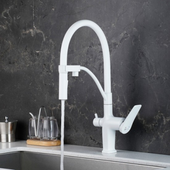 Смеситель для питьевой воды Lemark Bronx белый матовый LM3761MW