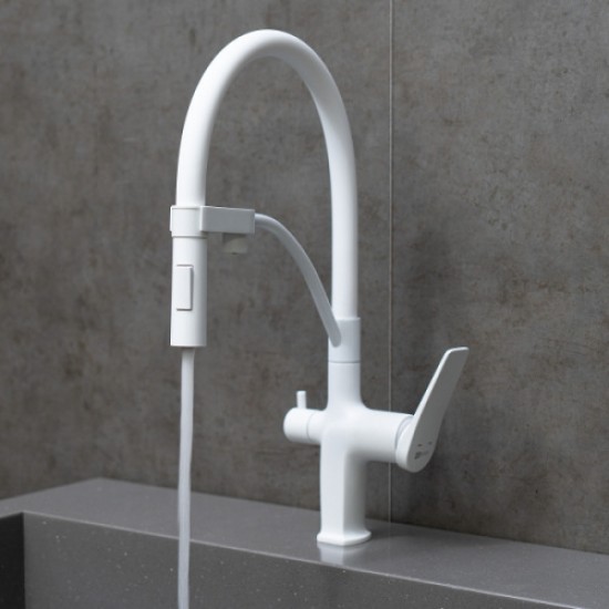 Смеситель для питьевой воды Lemark Bronx белый матовый LM3761MW