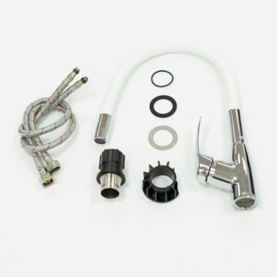 Смеситель для кухни Lemark Linara хром/белый LM0415C-White