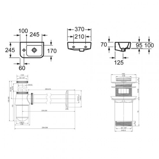 Раковина Lavinia Boho One 37 см подвесная 21520704 Hanex