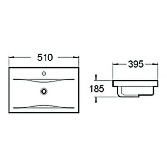 Раковина SantiLine 50 см встраиваемая сверху SL-2101 Hanex