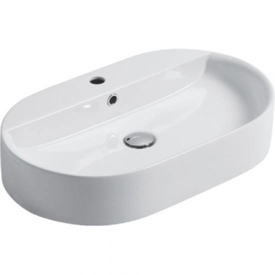 Раковина Kerasan Ciotola 65 см с 1 отверстием для смесителя, белая 028501*1 Hanex
