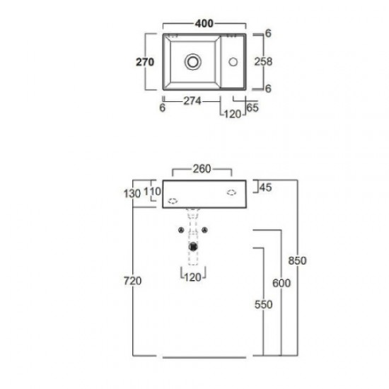 Раковина Simas Agile 40 см белая AG40 bi*1 Hanex