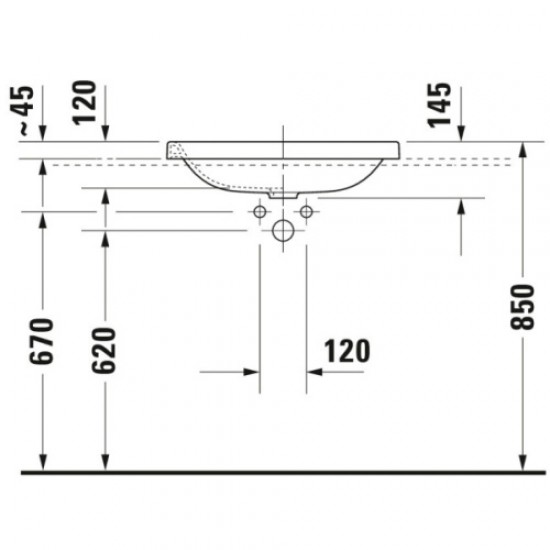 Раковина Duravit DuraStyle 60 см белая 0372600000 Hanex