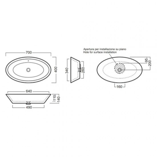Раковина Hatria Happy Hour Y0M901 70х40 см Hanex