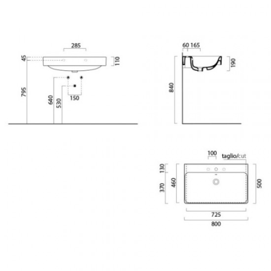 Раковина GSI Kube 8922 Hanex