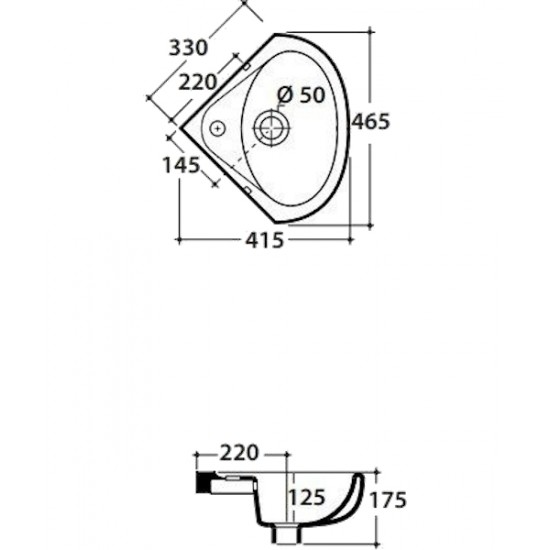 Раковина угловая Globo Torano VA020 VA020.BI Hanex