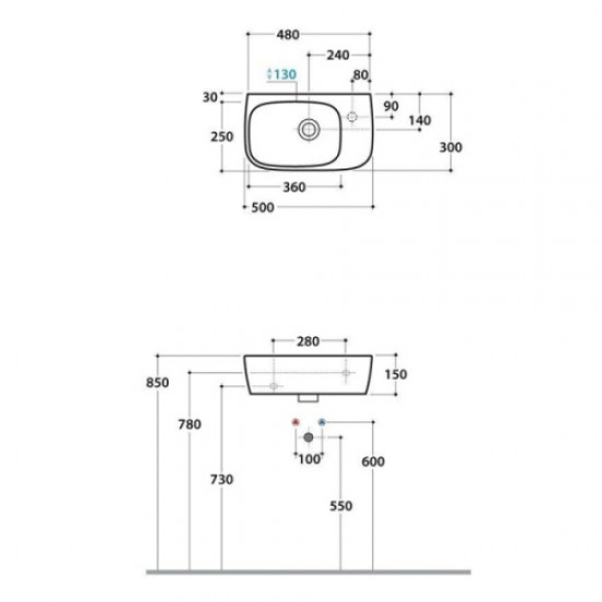 Раковина Globo Genesis GE047 Hanex