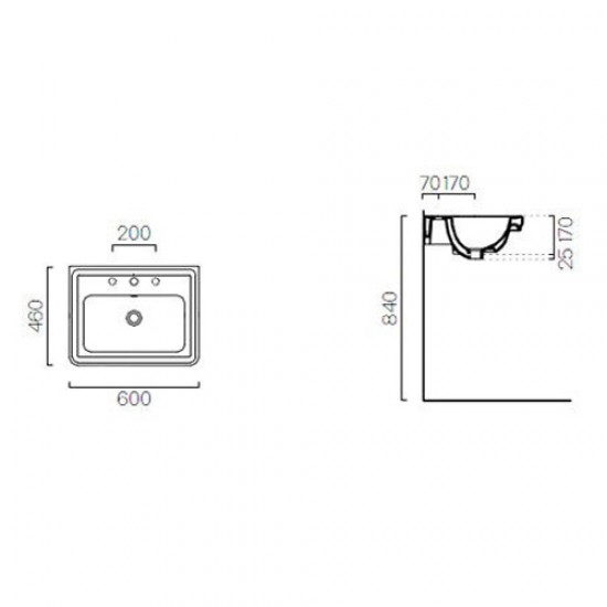 Раковина GSI Classic 8731 Hanex