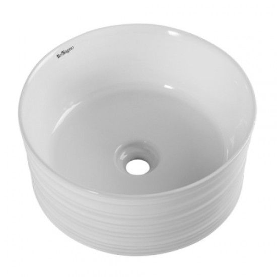 Раковина накладная BelBagno 41 см керамическая, белая BB1420 Hanex