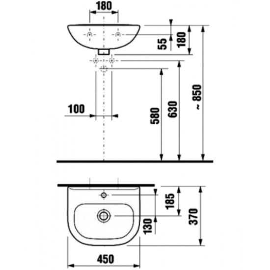 Раковина без декора Jika Olymp 8156120001041 Hanex