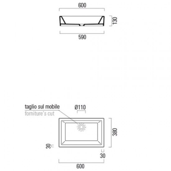 Раковина накладная GSI Kube 8983 Hanex