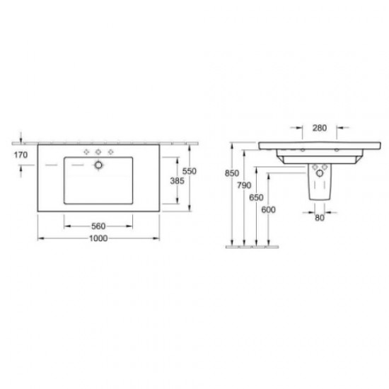 Раковина Villeroy&Boch Metric Art 5195 Hanex