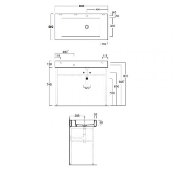 Раковина консоль Simas Frozen FZ 12 Hanex