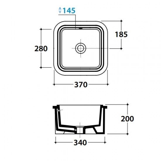 Раковина встраиваемая Globo Stone SS037 SS037.BI Hanex