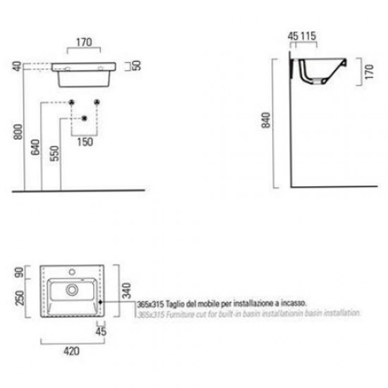 Раковина GSI Norm 8684 Hanex