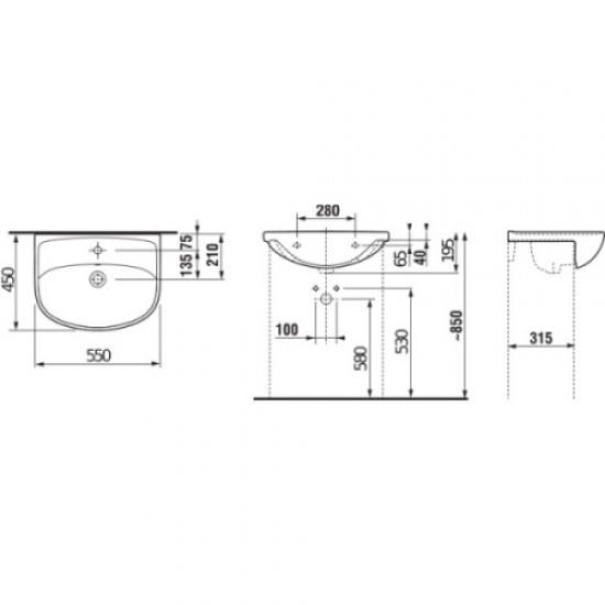 Раковина полувстраиваемая сверху Jika Lyra Plus 8133820001041 Hanex
