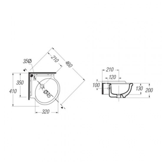 Раковина Migliore Impero 41 см угловая 20791 Hanex