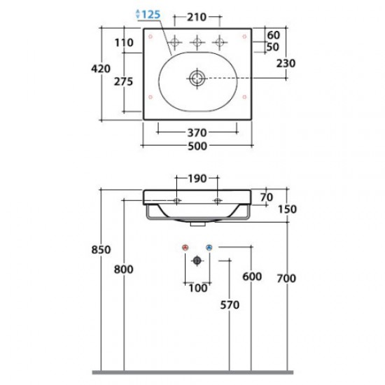 Раковина накладная Globo Classic SCL51 Hanex