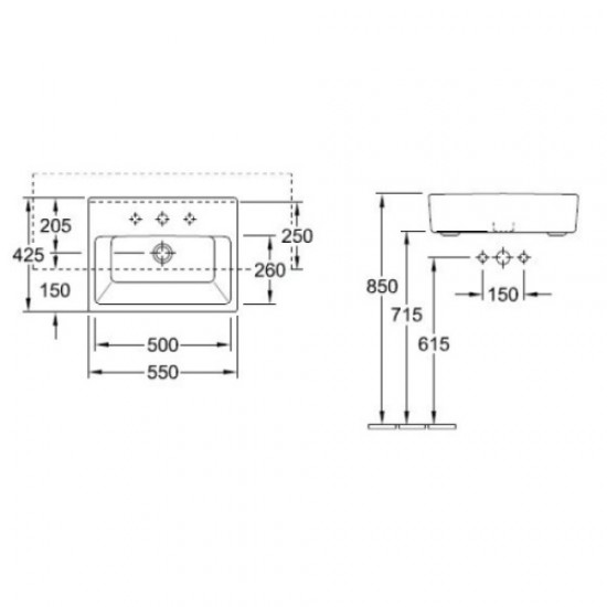 Раковина полувстраиваемая Villeroy & Boch Memento 4133 Hanex