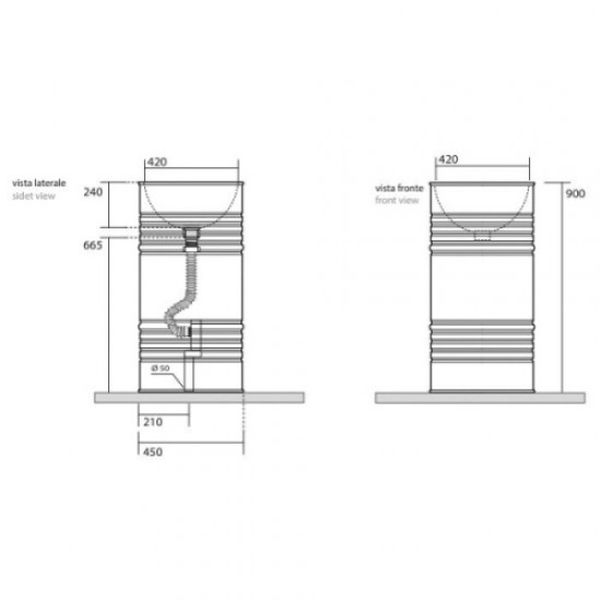 Раковина напольная Kerasan Artwork Barrel белый/золото 4742K39 Hanex