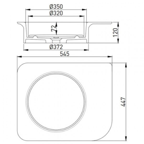 Раковина Salini Ninfea 02 54 см покраска по RAL полностью 110521MF Hanex