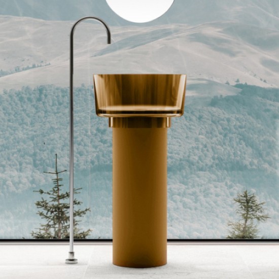 Раковина напольная Abber Kristall оливковая AT2702Vesuvian-H Hanex