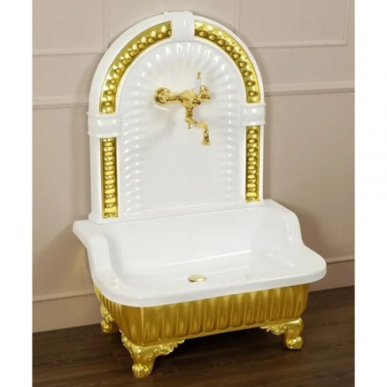 Раковина напольная Migliore Olivia Zampa золото/белый 26261 Hanex