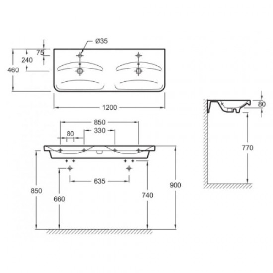 Раковина Jacob Delafon Replay двойная E4488-00 Hanex