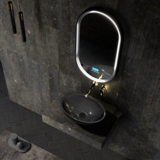 Раковина Abber Karbon 50 см черная AK2042 Hanex