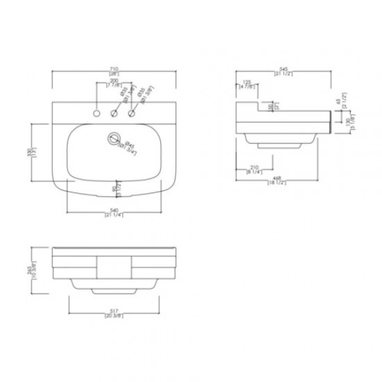 Раковина Devon&Devon Bogart IBLG(1-3)FBOG, 2IBLG(1-3)FBBOG Hanex