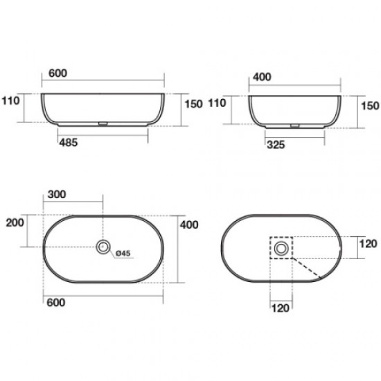 Раковина Kerasan Nolita 60 см накладная, Verde 534311 Hanex
