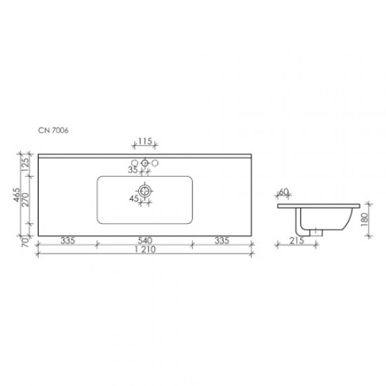Раковина Sancos Element 121 см черная матовая CN7006MB Hanex