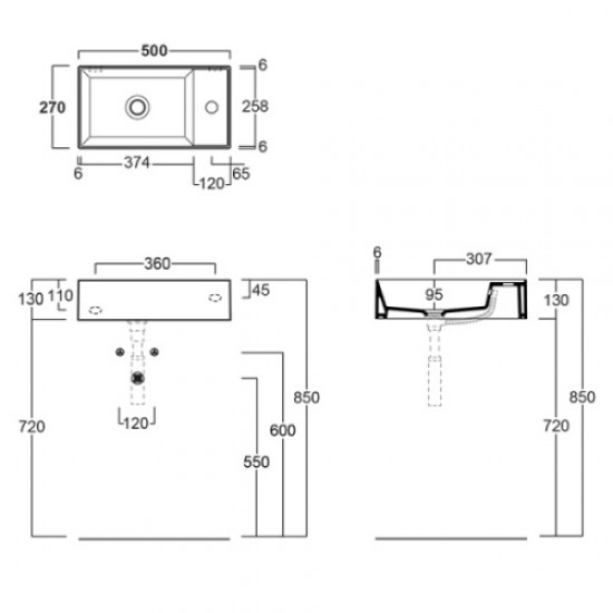 Раковина Simas Agile 50 см белая матовая AG50 bi matt*1