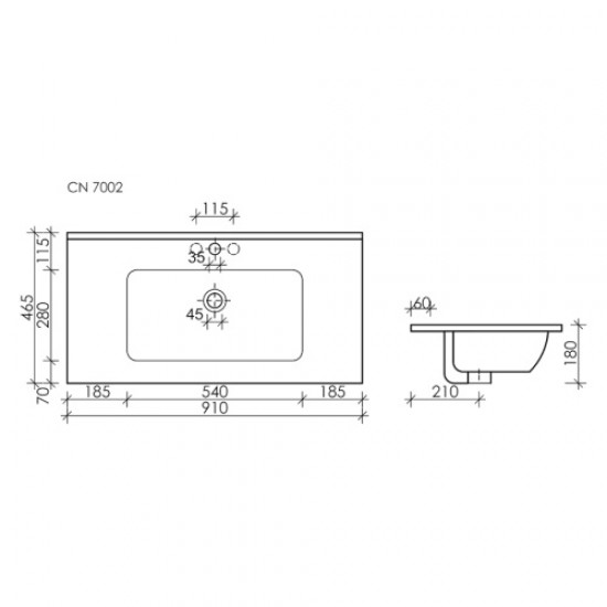 Раковина Sancos Element 91 см черная матовая CN7002MB